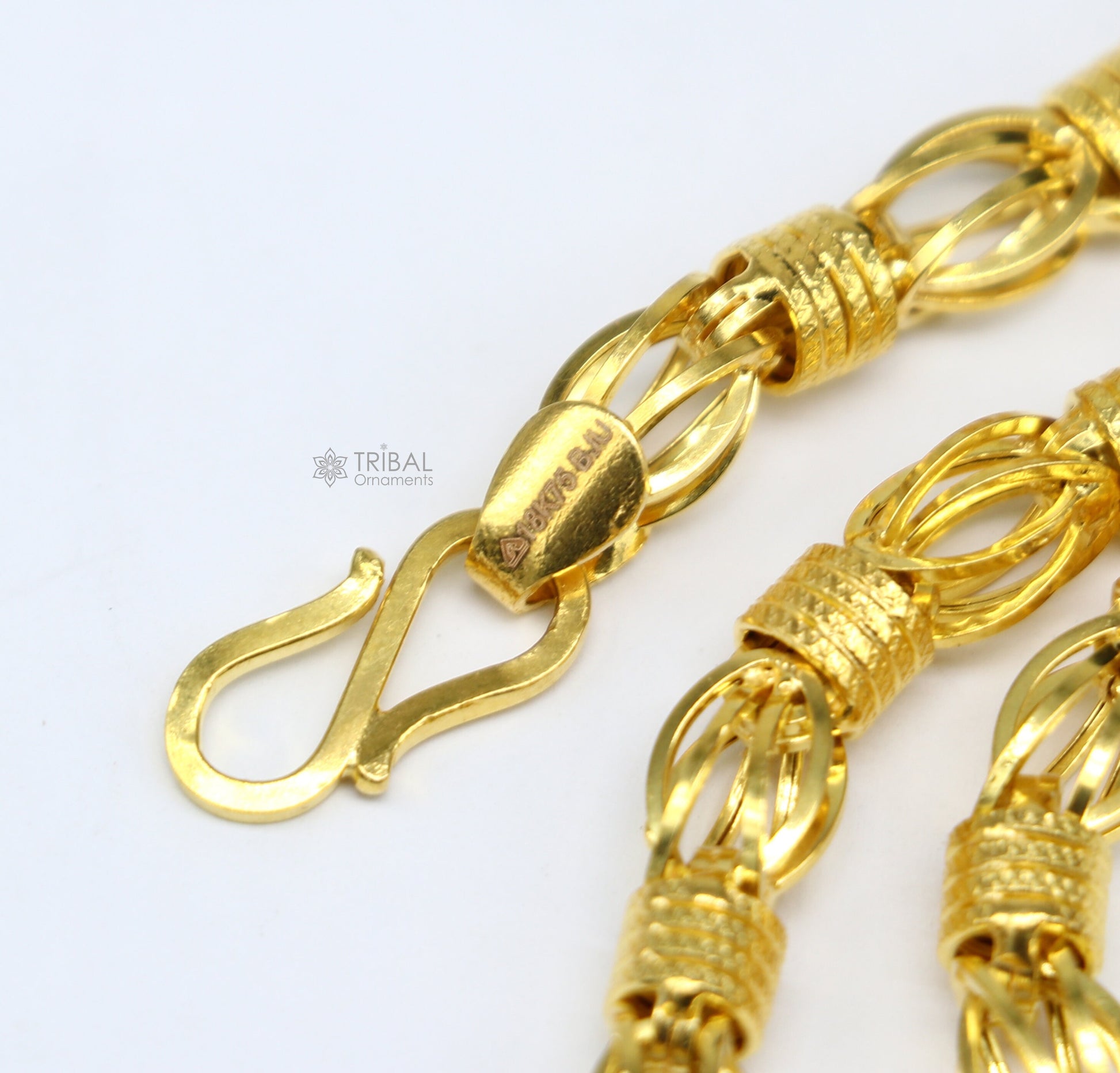 22kt yellow gold royal Handmade unique byzantine chain, fabulous customized men's chain, men's functional gifting chain necklace gch591 - TRIBAL ORNAMENTS