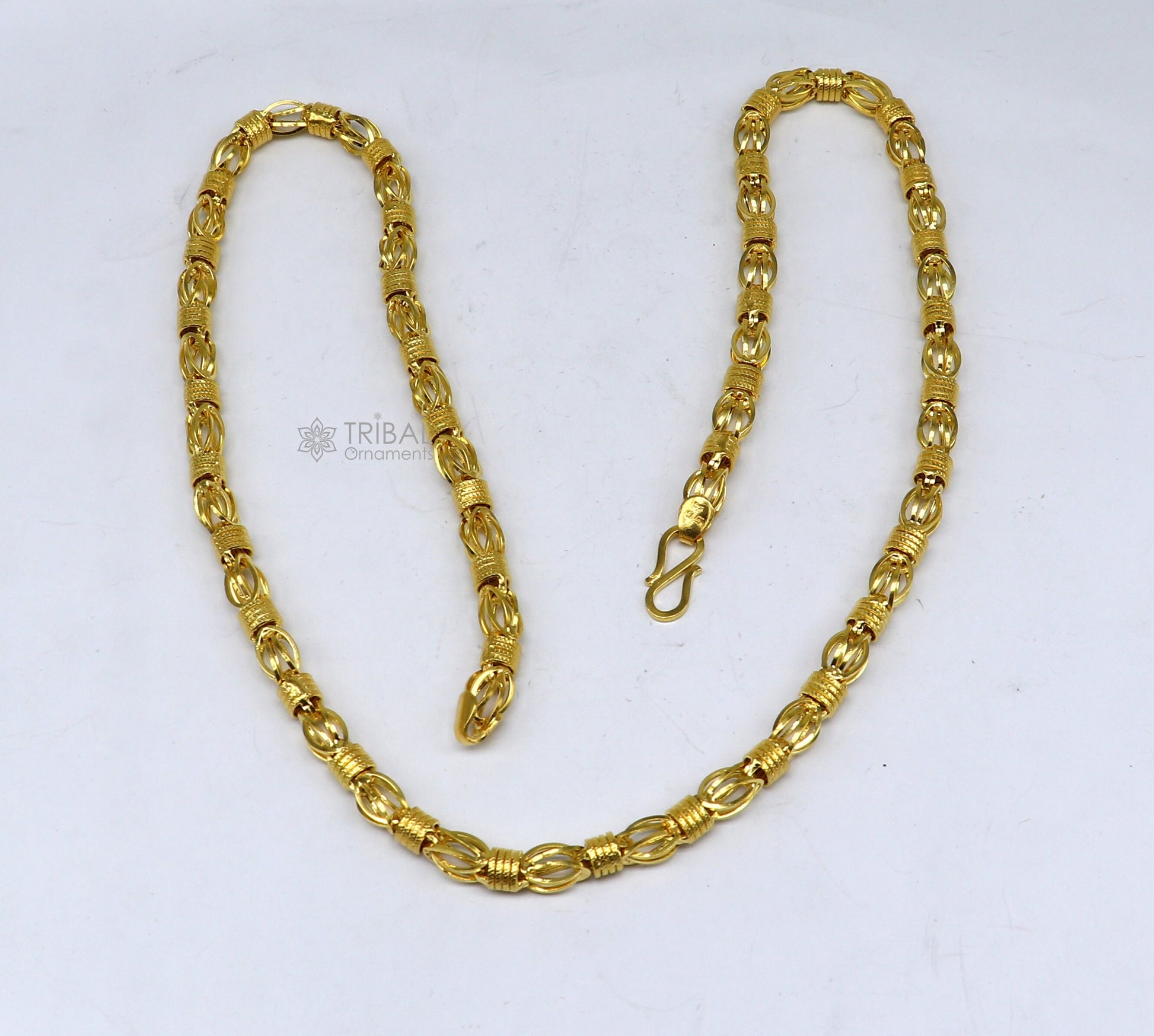 22kt yellow gold royal Handmade unique byzantine chain, fabulous customized men's chain, men's functional gifting chain necklace gch591 - TRIBAL ORNAMENTS