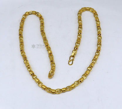 22kt yellow gold royal Handmade unique byzantine chain, fabulous customized men's chain, men's functional gifting chain necklace gch591 - TRIBAL ORNAMENTS
