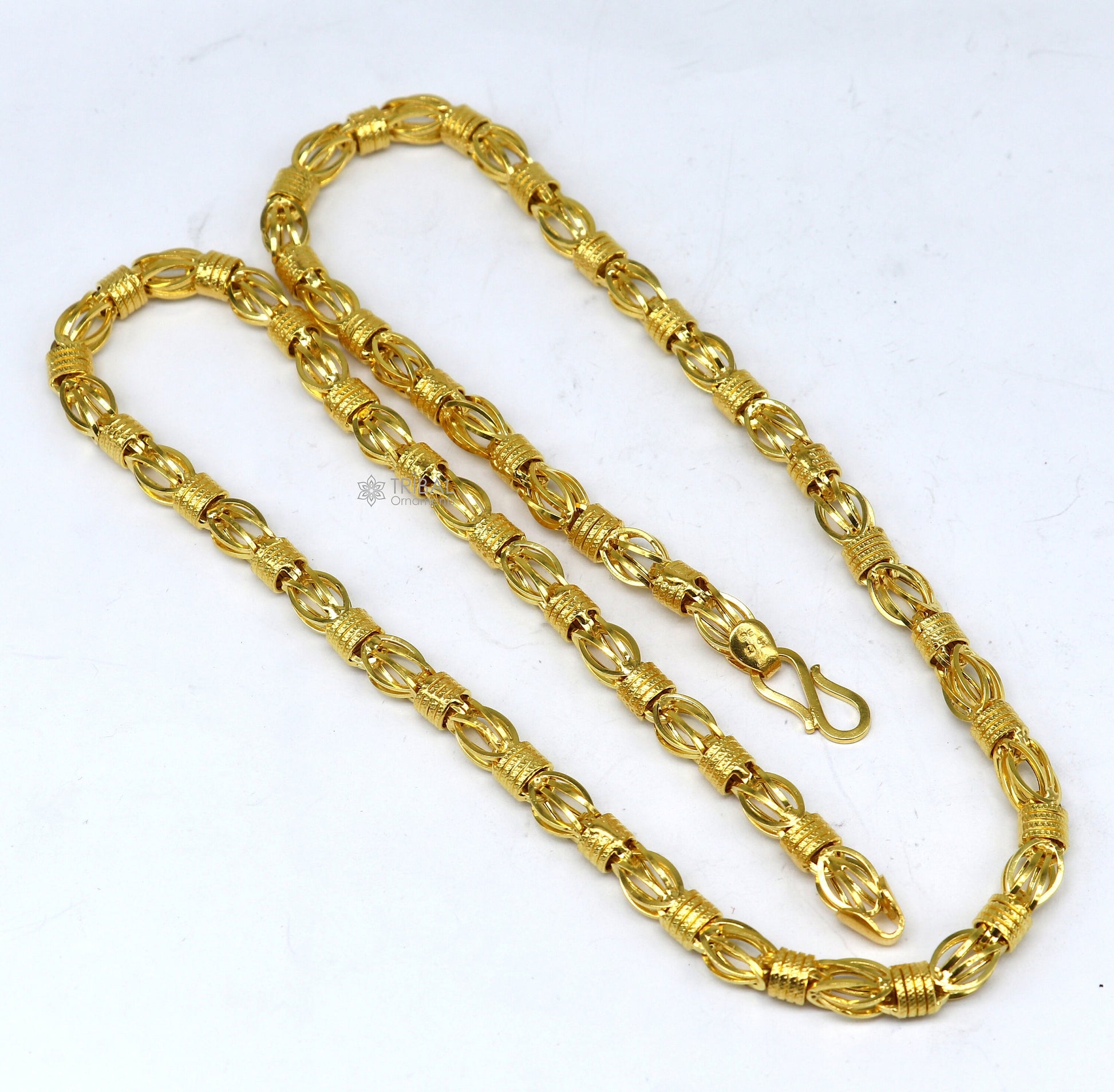 22kt yellow gold royal Handmade unique byzantine chain, fabulous customized men's chain, men's functional gifting chain necklace gch591 - TRIBAL ORNAMENTS