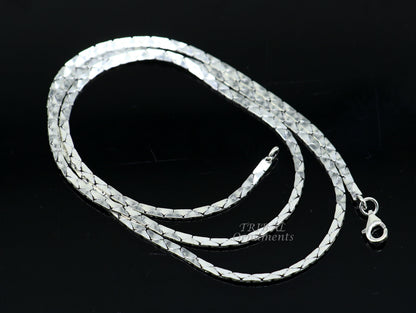 Sterling silver handmade 18-22 inch chain necklace with oxidized finish, featuring a unique tribal-inspired design.