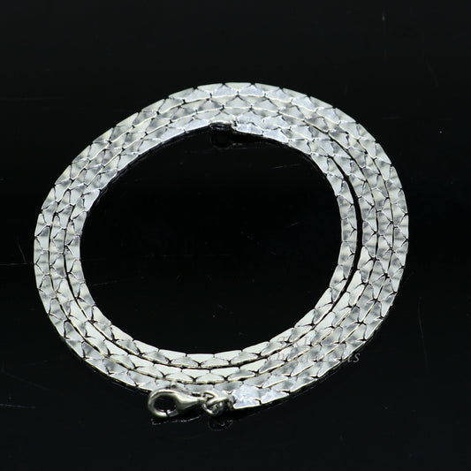 2mm 18" to 22" long chain 925 sterling silver handmade unique style chain, necklace chain, oxidized silver trendy chain ch165 - TRIBAL ORNAMENTS