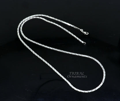 Sterling silver handmade 18-22 inch oxidized chain necklace with unique style, crafted by TRIBAL ORNAMENTS.