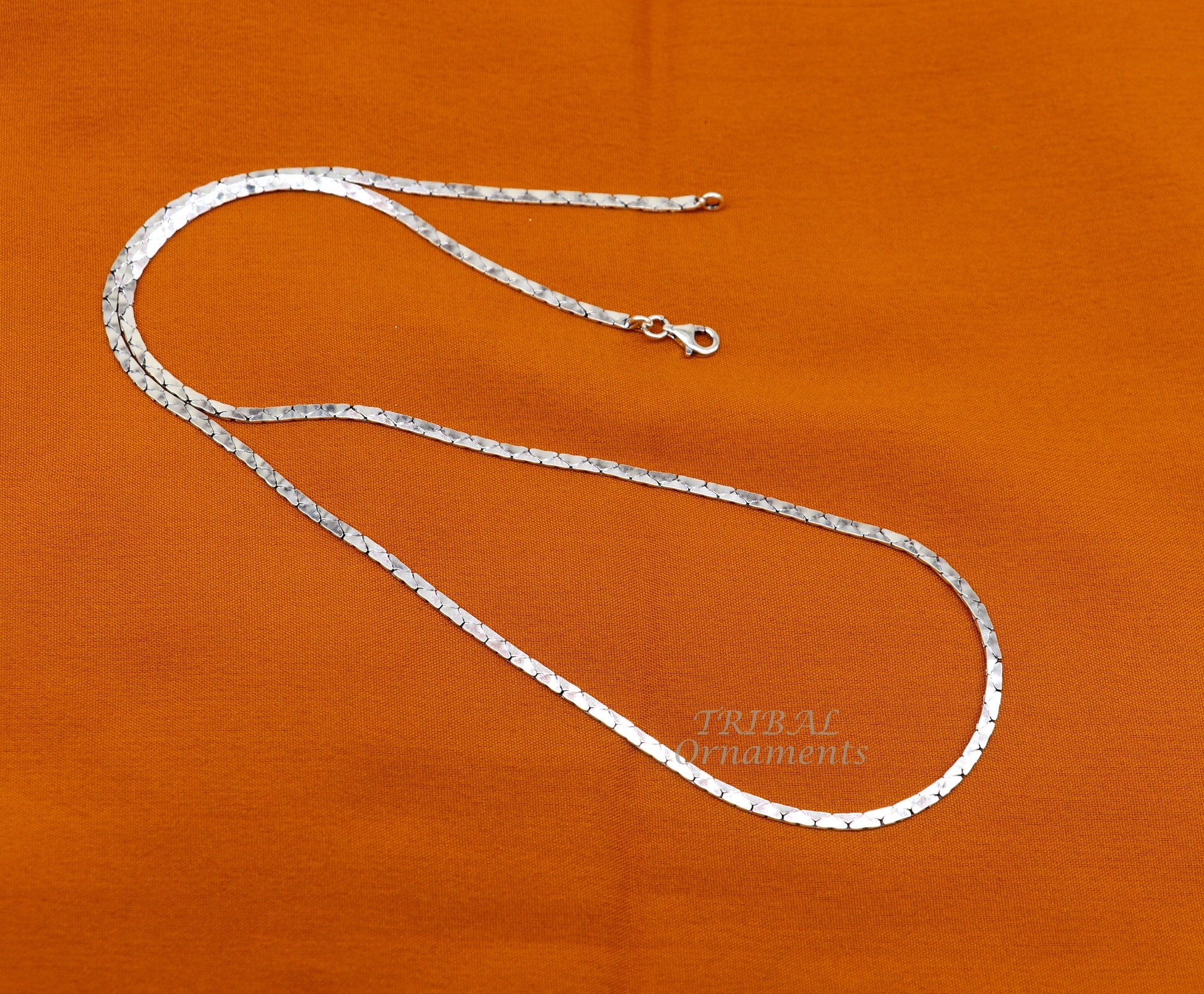 Sterling silver handmade necklace chain, 18-22 inches long, oxidized silver tribal style jewelry by TRIBAL ORNAMENTS