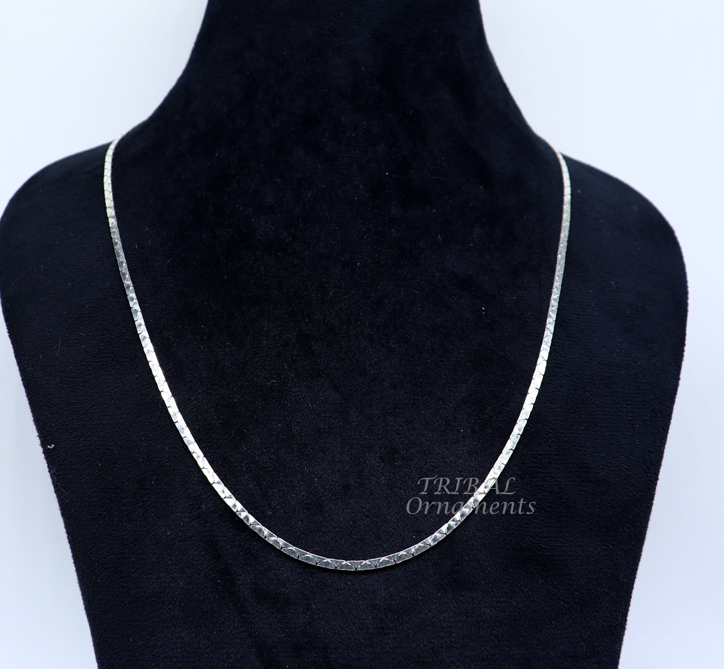 Sterling silver handmade 18-22 inch oxidized chain necklace with unique tribal style from TRIBAL ORNAMENTS.