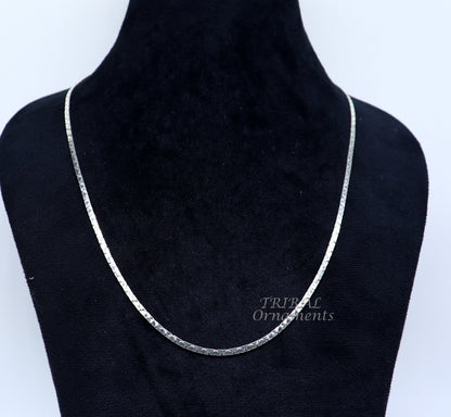 Sterling silver handmade 18-22 inch oxidized chain necklace with unique tribal style from TRIBAL ORNAMENTS.