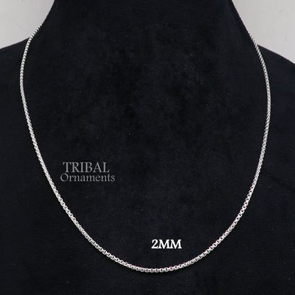Sterling silver handmade Rolo chain necklaces in 2/3/4mm, delicate, high quality, unisex jewelry from TRIBAL ORNAMENTS.