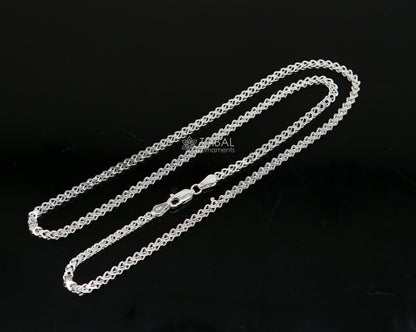 Solid 925 Sterling Silver Wheat Chain Necklace by TRIBAL ORNAMENTS featuring a modern, trendy, and distinctive design.