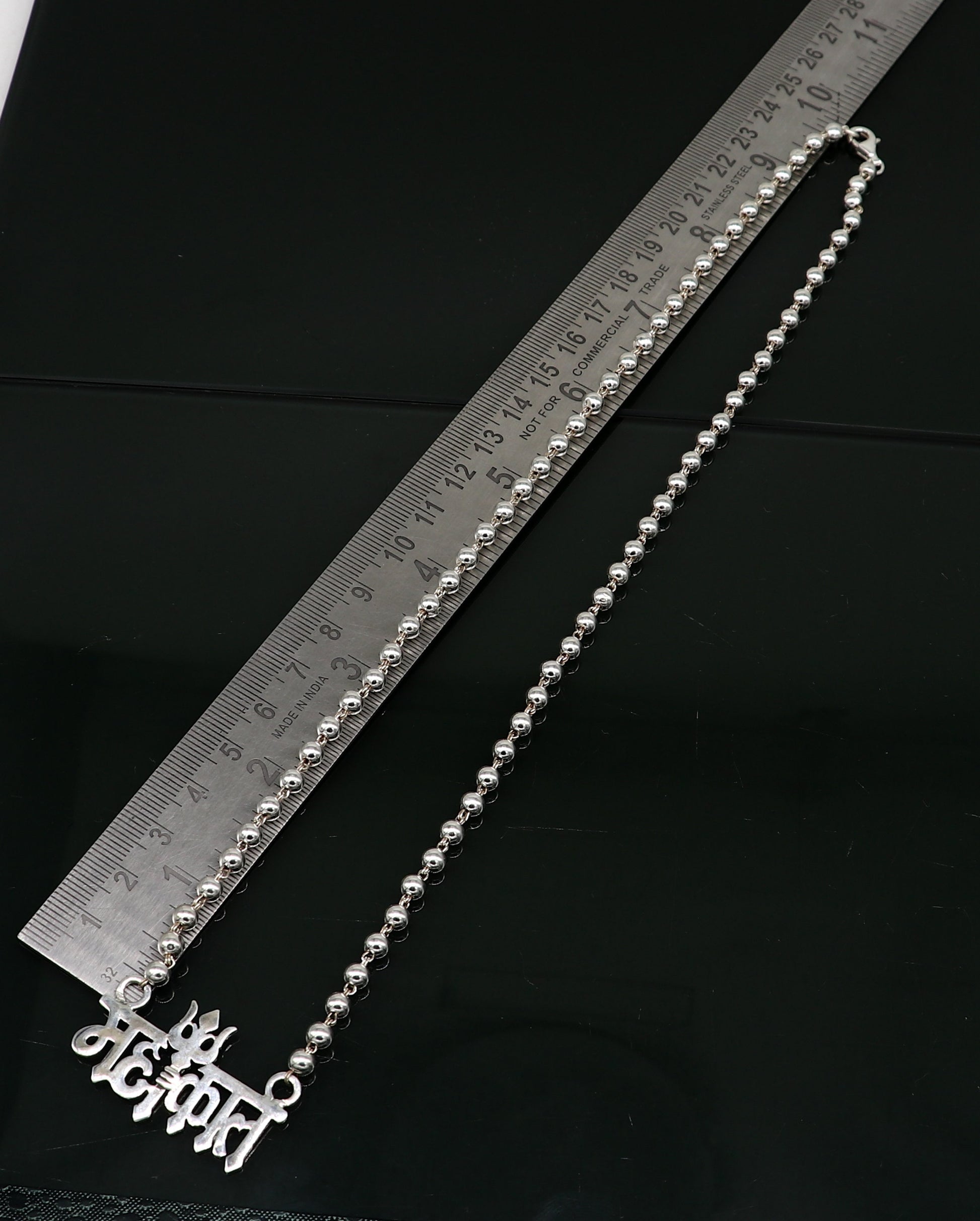 925 sterling silver handmade Lord shiva Mahakal Name pendant, amazing stunning beaded divine necklace, blessing shiva necklace set212 - TRIBAL ORNAMENTS