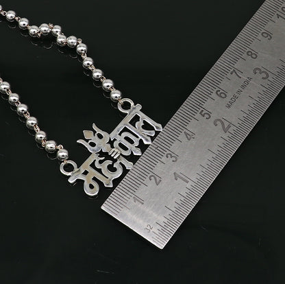 925 sterling silver handmade Lord shiva Mahakal Name pendant, amazing stunning beaded divine necklace, blessing shiva necklace set212 - TRIBAL ORNAMENTS