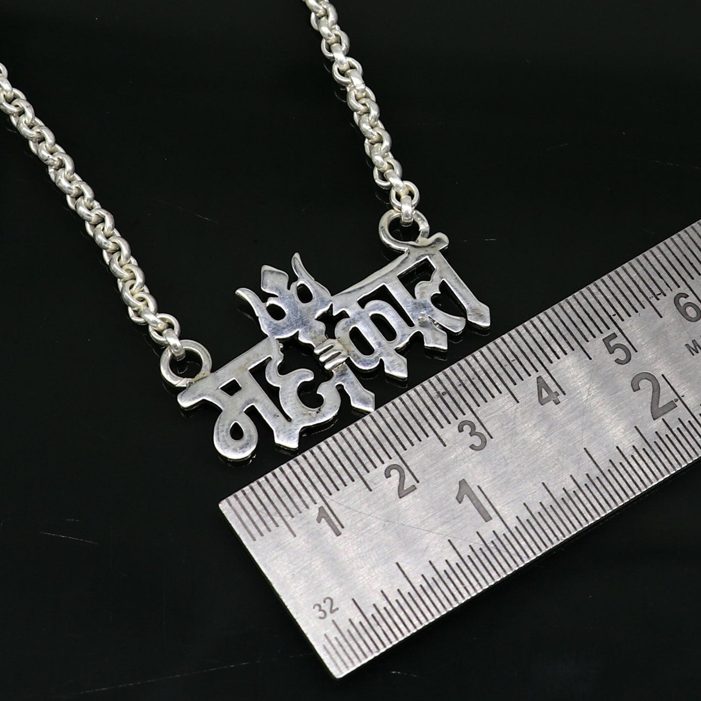 925 sterling silver handmade Lord shiva Mahakal Name pendant, amazing stunning divine Mangalsutra necklace, blessing shiva necklace set213 - TRIBAL ORNAMENTS