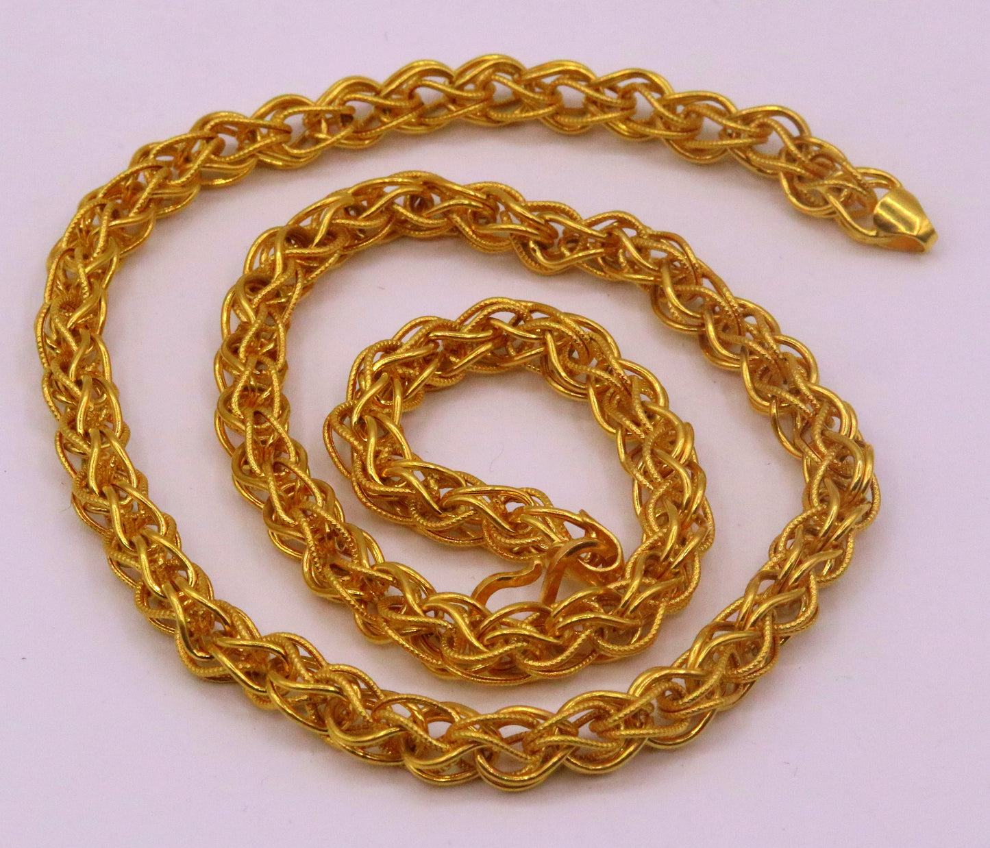 Authentic 22kt yellow gold handmade byzantine chain necklace with gorgeous antique design 20 inhes chain ch184 - TRIBAL ORNAMENTS