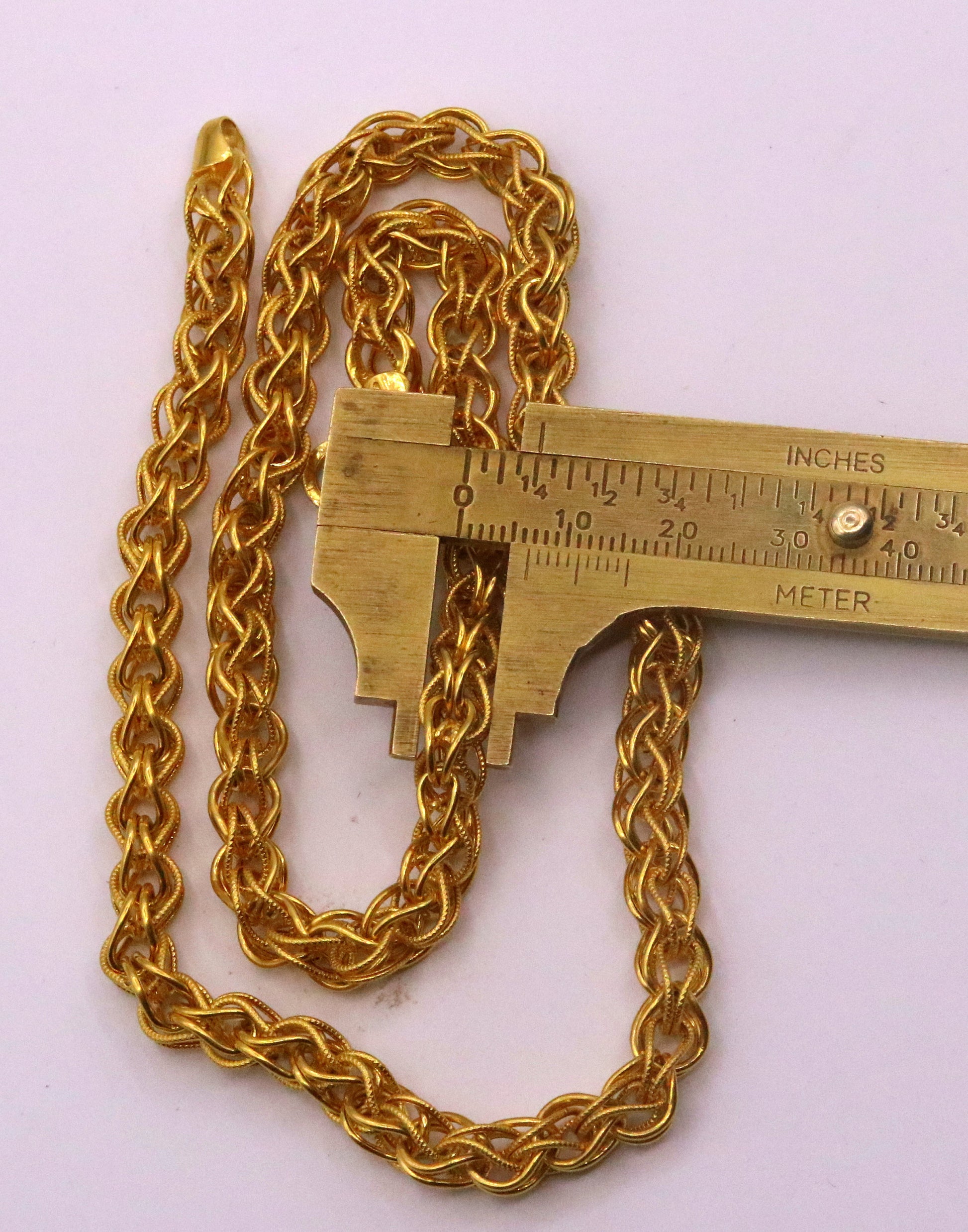 Authentic 22kt yellow gold handmade byzantine chain necklace with gorgeous antique design 20 inhes chain ch184 - TRIBAL ORNAMENTS