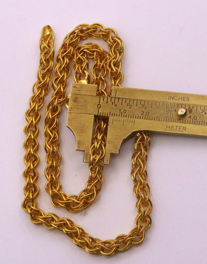 Authentic 22K yellow gold handmade Byzantine chain necklace, 6mm antique design, unisex jewelry with intricate craftsmanship.
