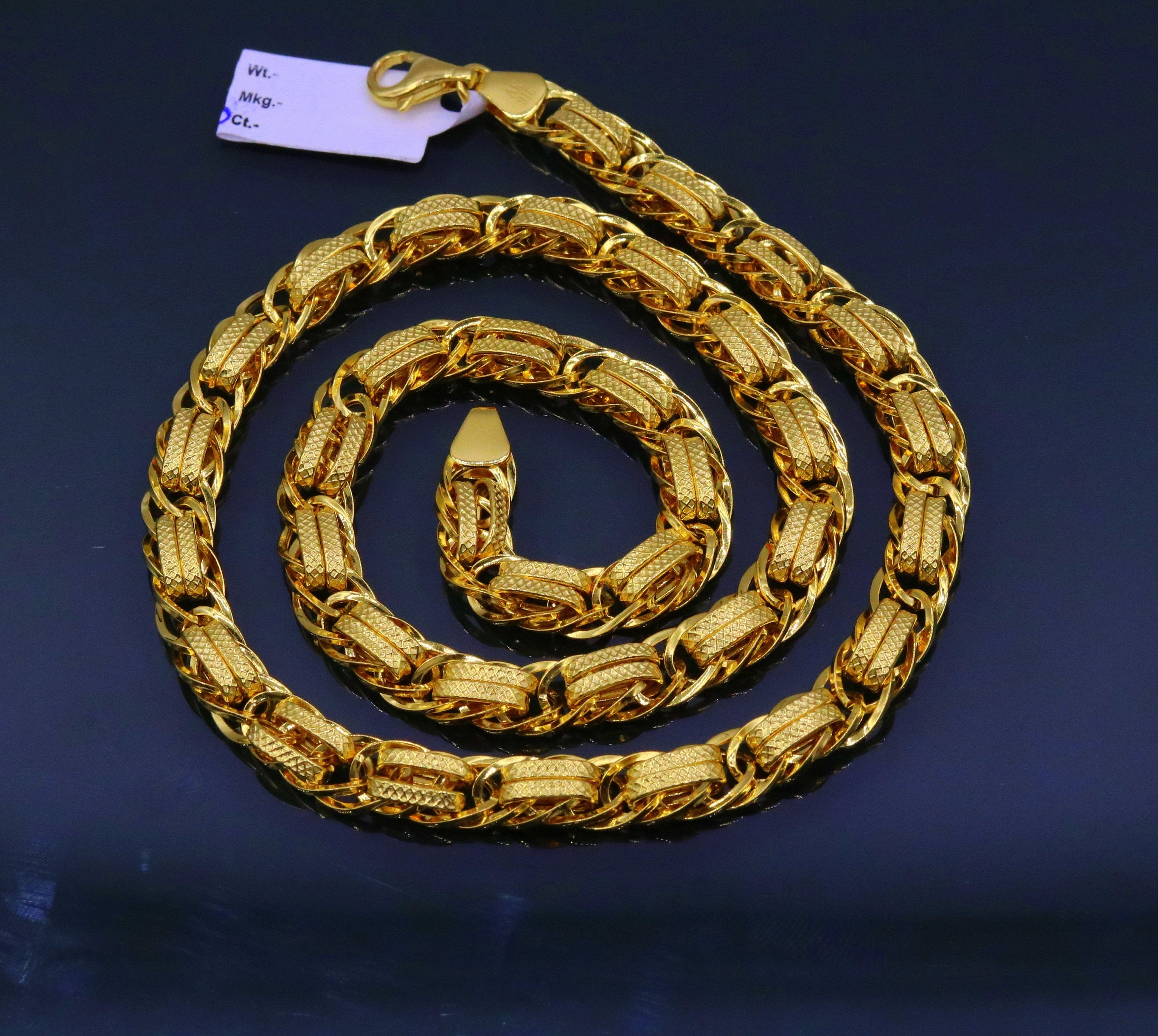 Handmade 22K Yellow Gold Designer Chain Necklace — | TRIBAL ORNAMENTS