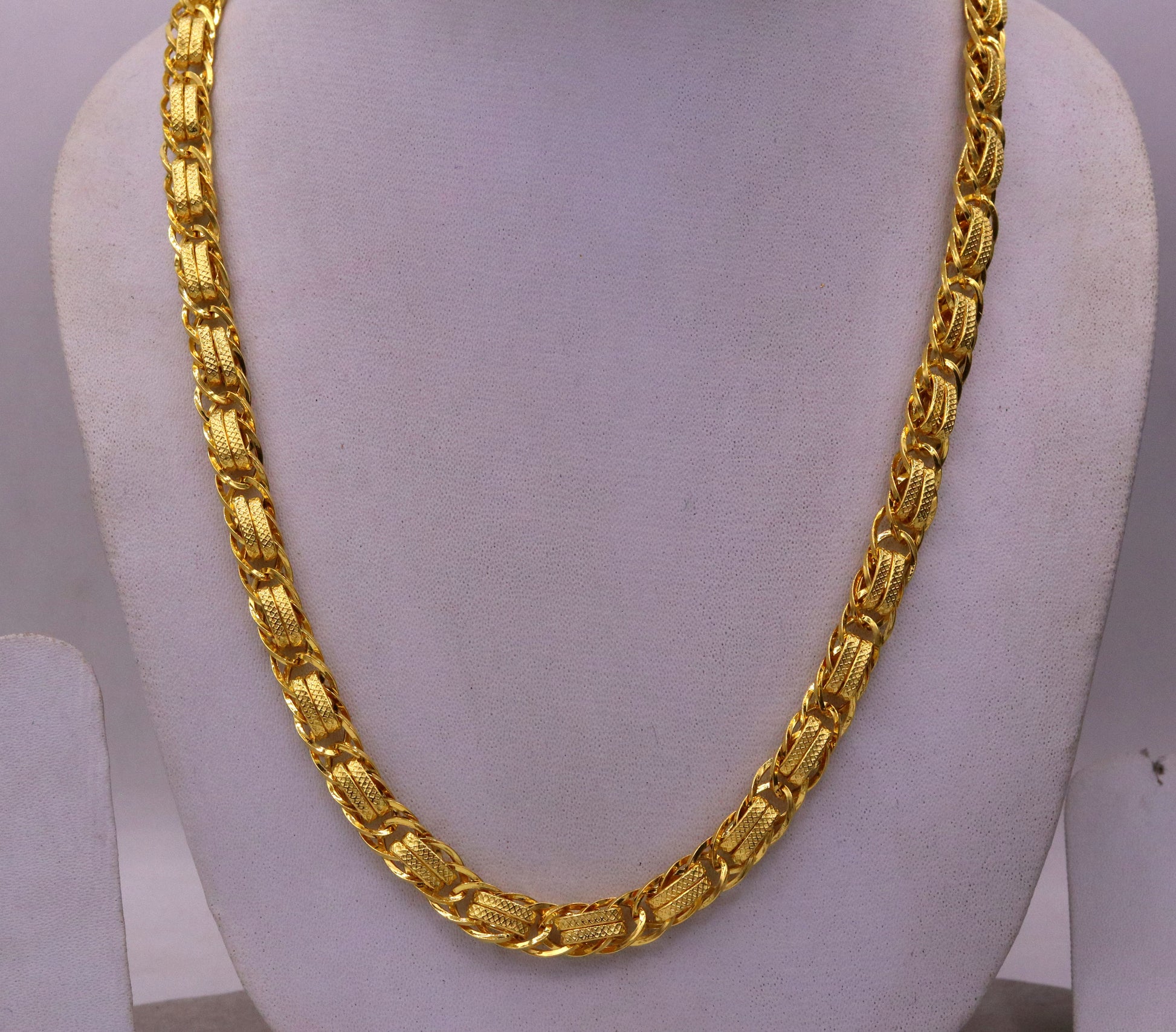 Handmade 22kt yellow gold handmade designer amazing chain necklace handcrafted indian jewelry gifting ideas ch212 - TRIBAL ORNAMENTS