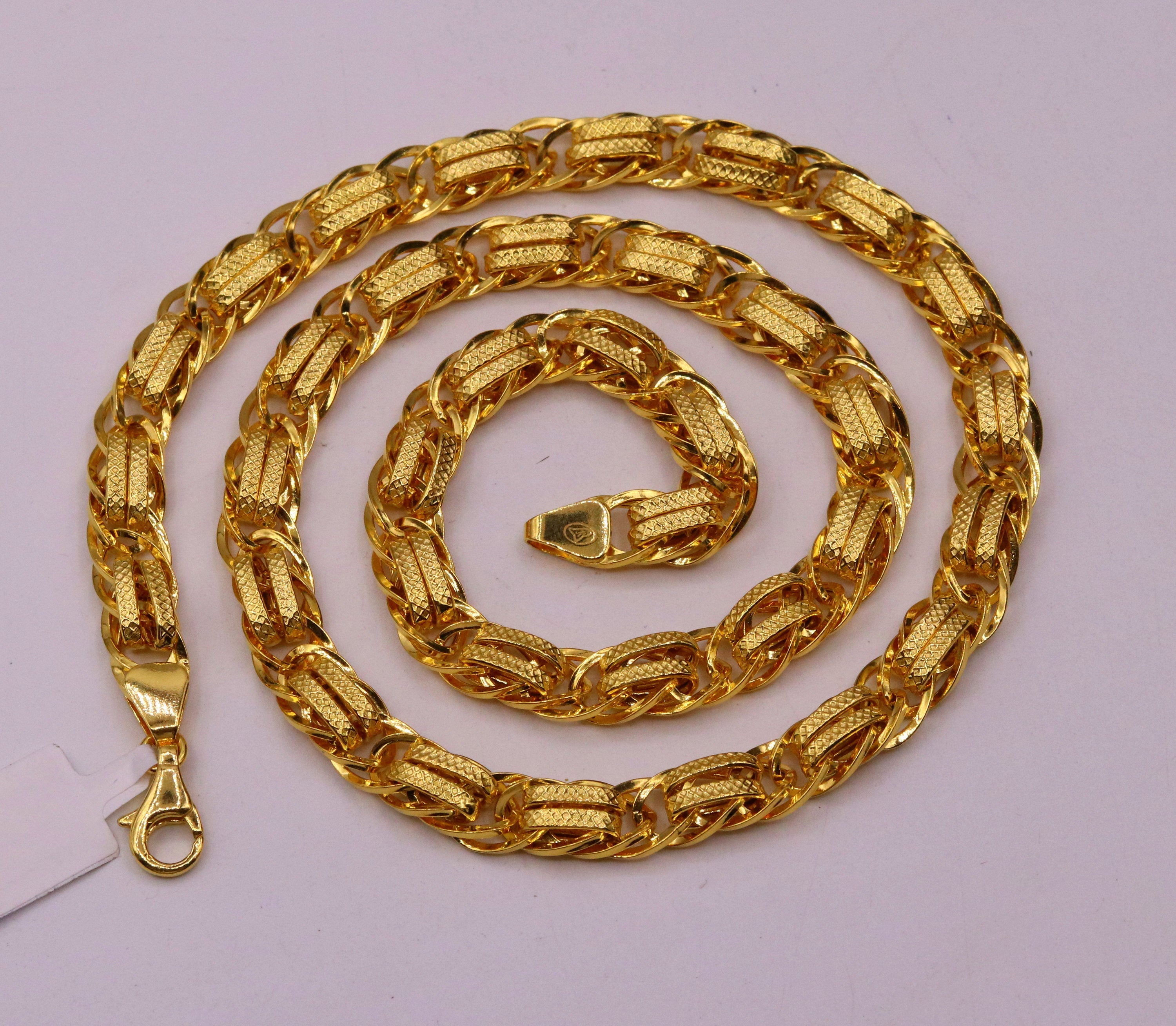 Handmade 22K Yellow Gold Designer Chain Necklace — | TRIBAL ORNAMENTS