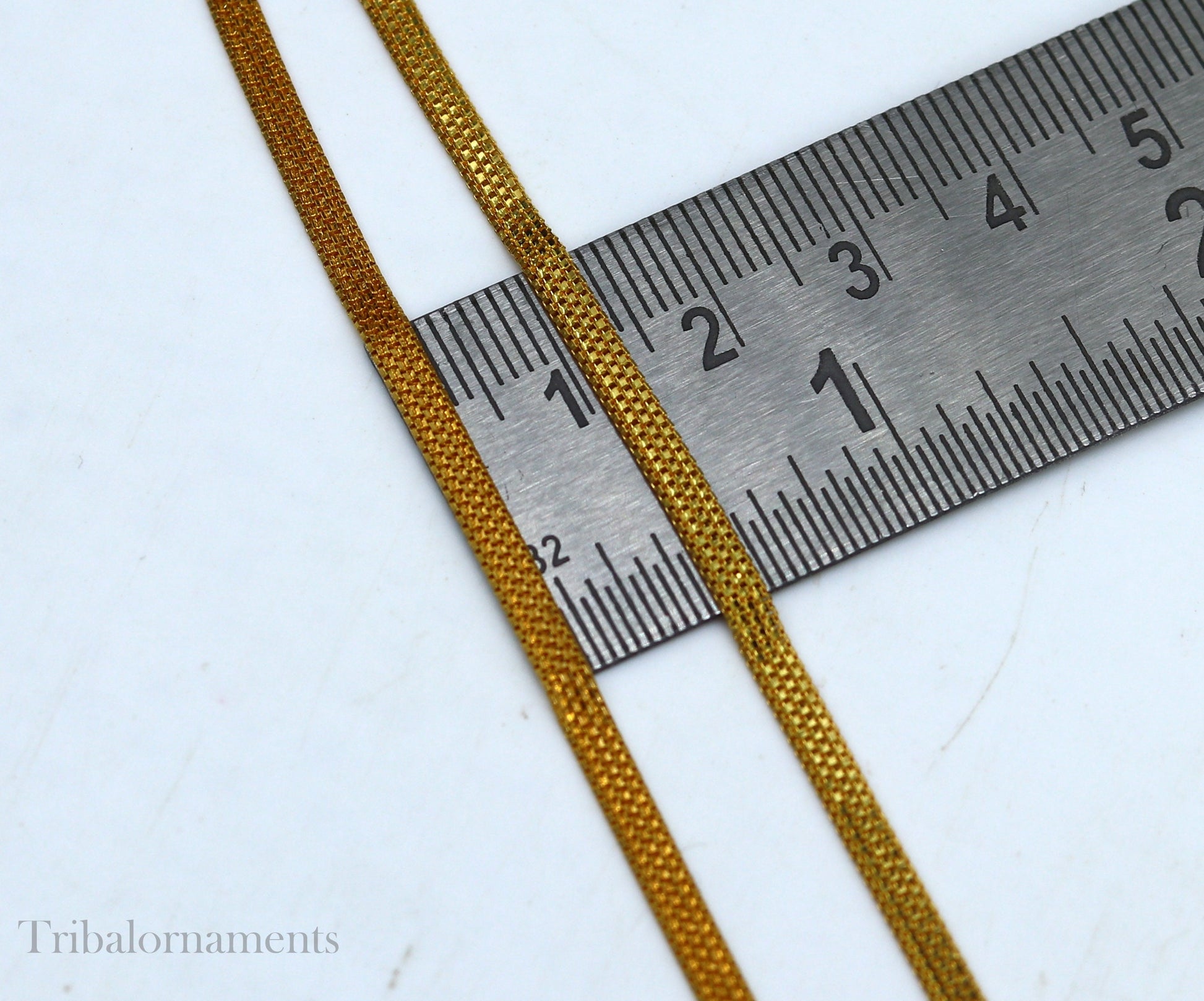 Handmade 22kt yellow gold multi box chain necklace with custom work, lightweight unisex highway chain from Tribal Ornaments India