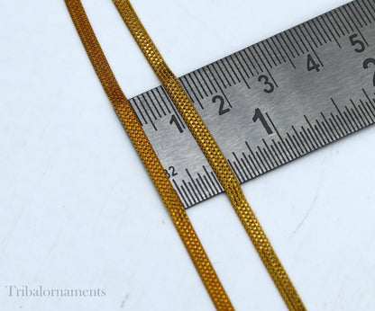 Handmade 22kt yellow gold multi box chain necklace with custom work, lightweight unisex highway chain from Tribal Ornaments India
