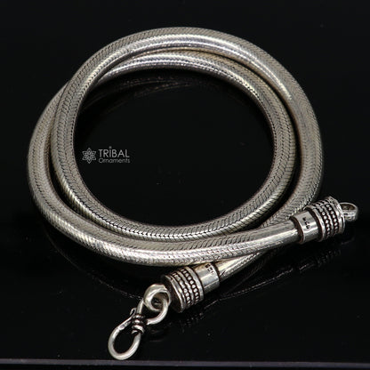 Sterling silver 6mm snake chain necklace, 18 to 24 inches, handmade by TRIBAL ORNAMENTS, stylish and vintage-inspired jewelry piece.