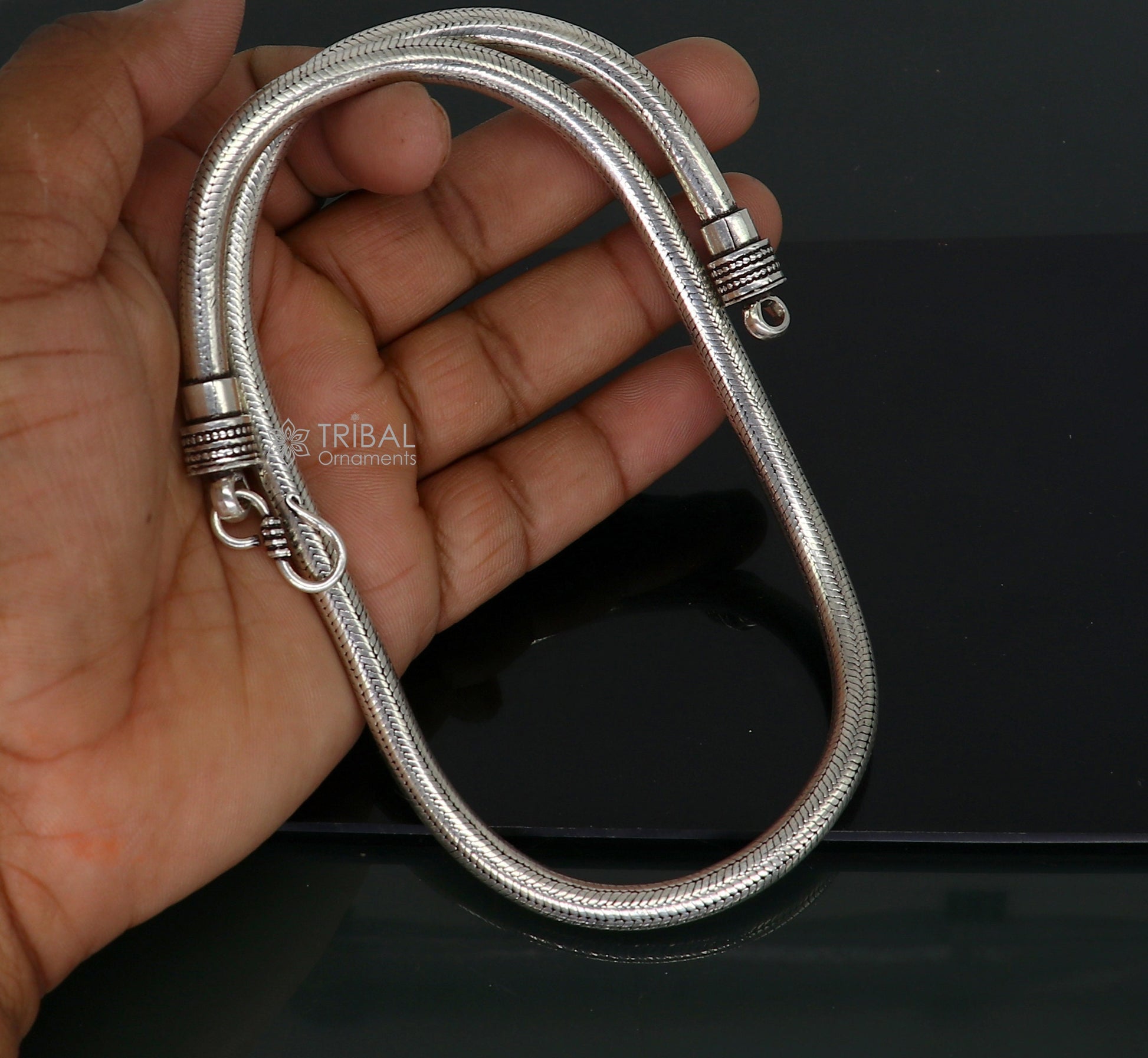 6mm 20" solid 925 sterling silver handmade snake chain, pendant chain Amazing unique necklace vintage stylish heavy chain jewelry ch0566 - TRIBAL ORNAMENTS