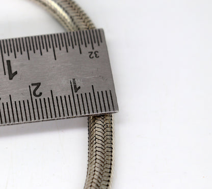 Sterling silver 6mm snake chain necklace from Tribal Ornaments, handmade 18-24 inch pendant chain with vintage style.