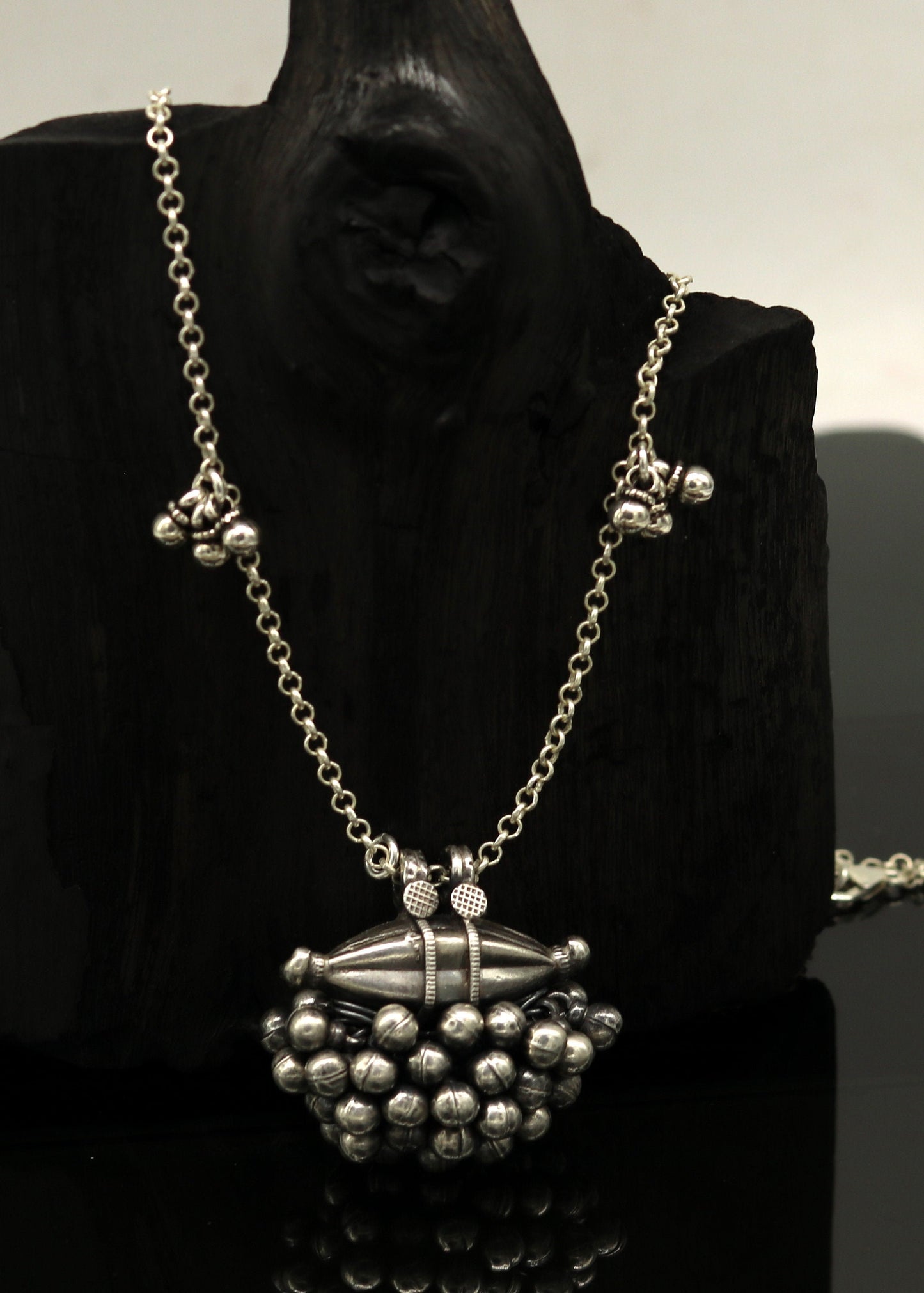 925 sterling silver handmade gorgeous amulet style pendant necklace, fabulous customized necklace tribal belly dance jewelry set123 - TRIBAL ORNAMENTS