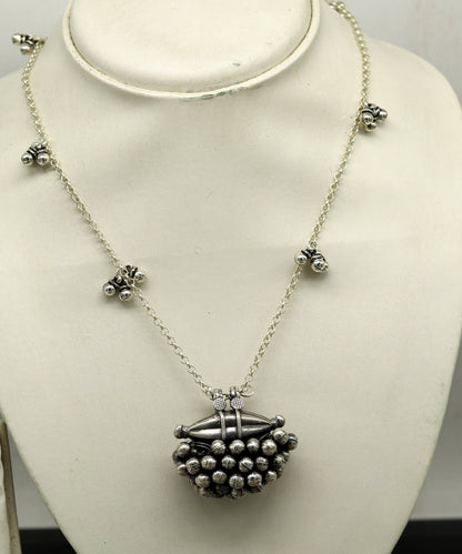 925 sterling silver handmade gorgeous amulet style pendant necklace, fabulous customized necklace tribal belly dance jewelry set123 - TRIBAL ORNAMENTS