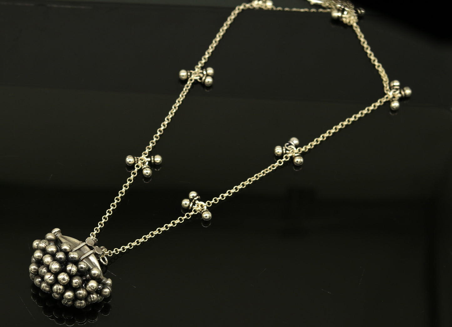 925 sterling silver handmade gorgeous amulet style pendant necklace, fabulous customized necklace tribal belly dance jewelry set123 - TRIBAL ORNAMENTS