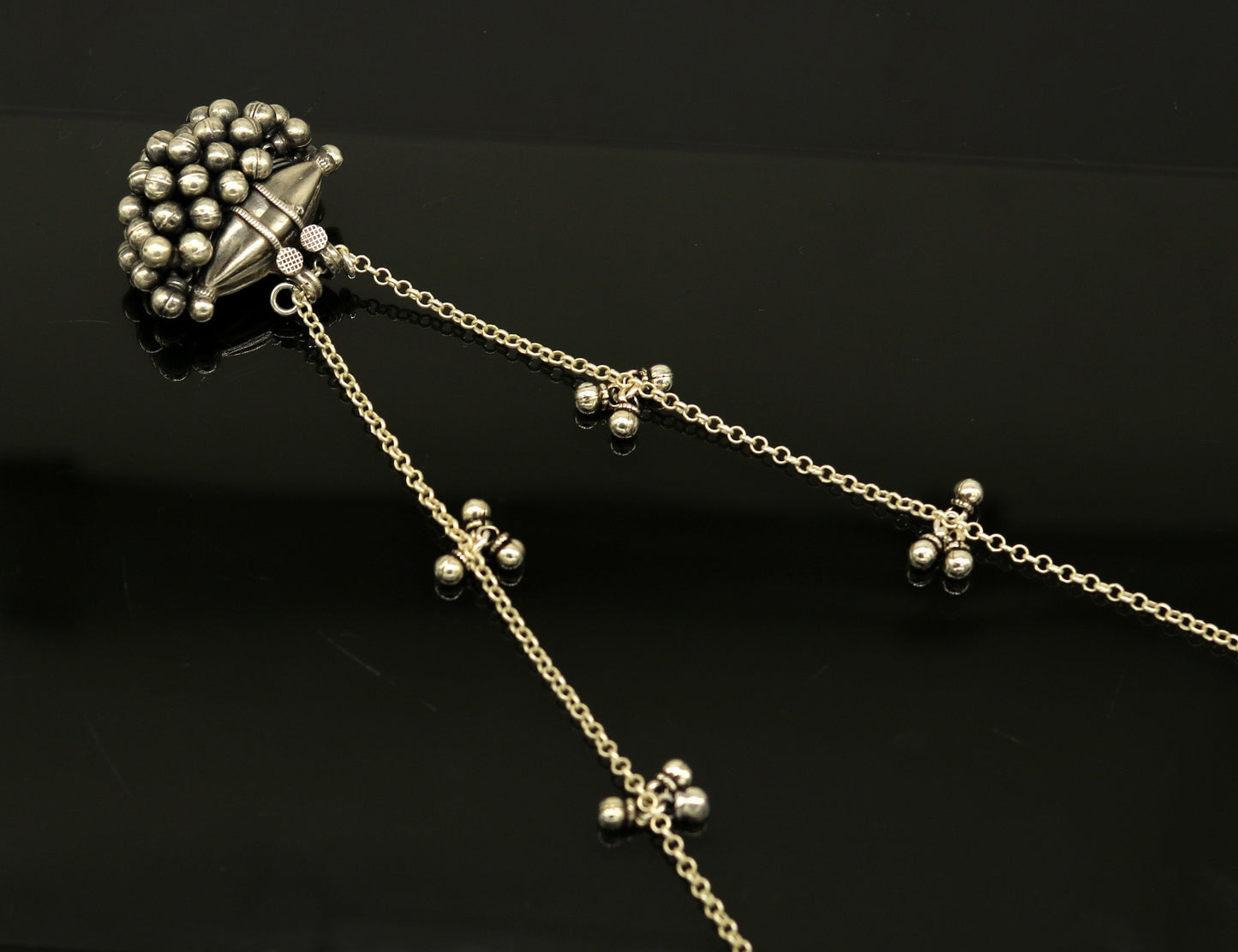 925 sterling silver handmade gorgeous amulet style pendant necklace, fabulous customized necklace tribal belly dance jewelry set123 - TRIBAL ORNAMENTS