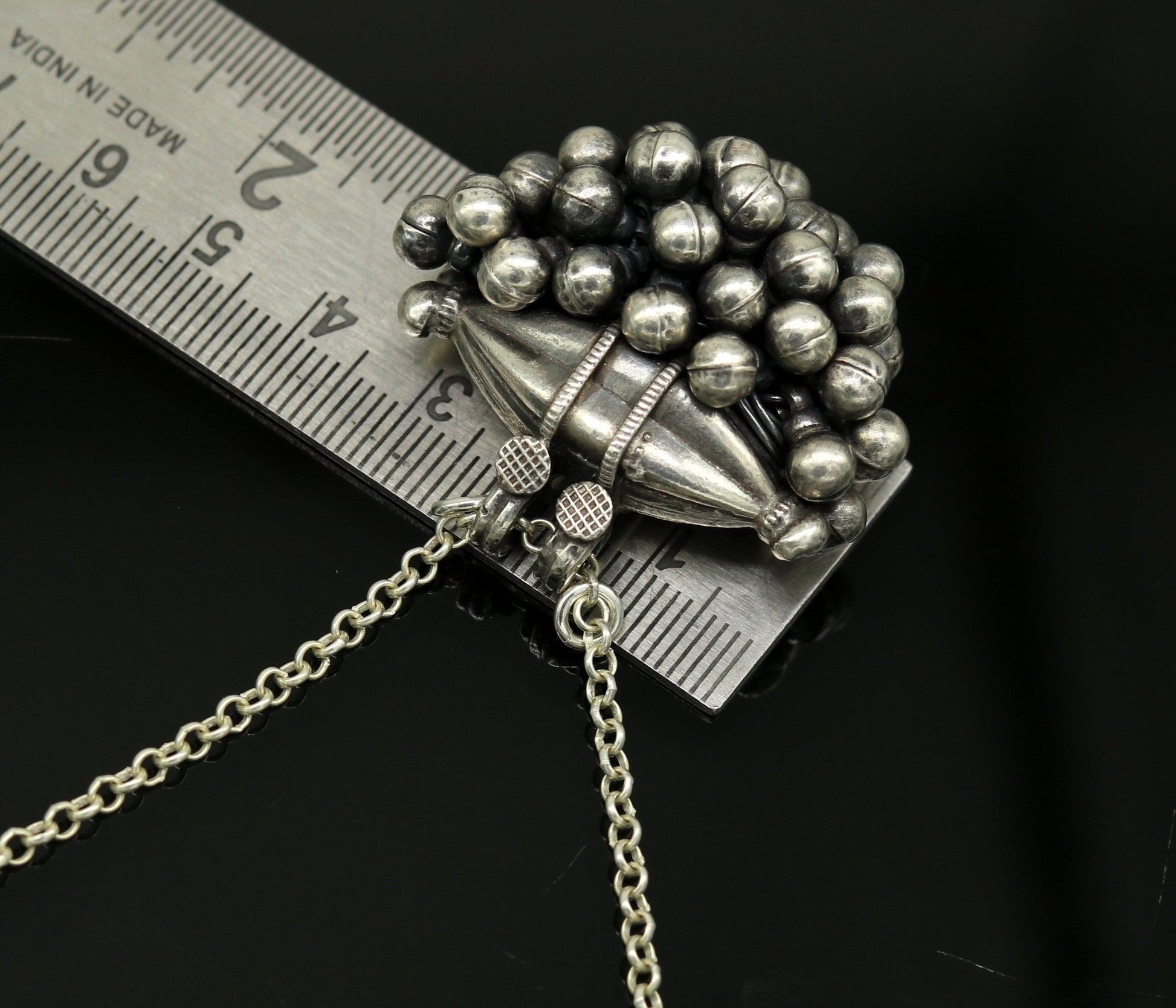 925 sterling silver handmade gorgeous amulet style pendant necklace, fabulous customized necklace tribal belly dance jewelry set123 - TRIBAL ORNAMENTS