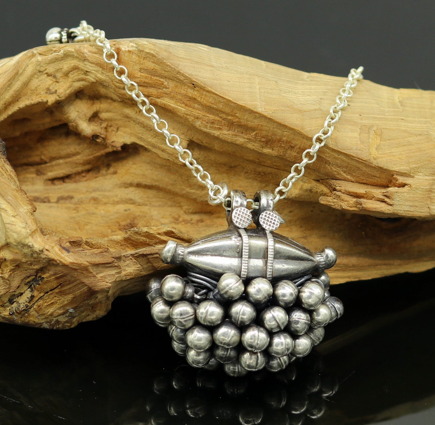 925 sterling silver handmade gorgeous amulet style pendant necklace, fabulous customized necklace tribal belly dance jewelry set123 - TRIBAL ORNAMENTS