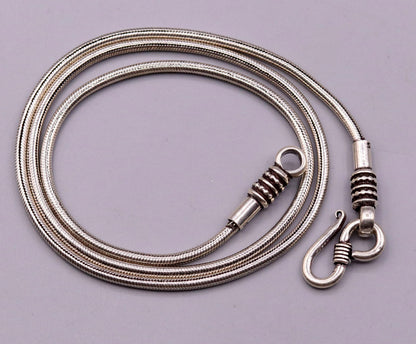 925 sterling silver vintage handmade Solid silver snake chain ,18 inches long screw chain solid antique pendant chain necklace jewelry ch43 - TRIBAL ORNAMENTS