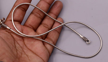 925 sterling silver vintage handmade Solid silver snake chain ,18 inches long screw chain solid antique pendant chain necklace jewelry ch43 - TRIBAL ORNAMENTS