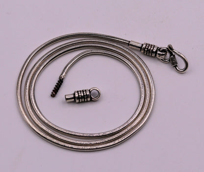 925 sterling silver vintage handmade Solid silver snake chain ,18 inches long screw chain solid antique pendant chain necklace jewelry ch43 - TRIBAL ORNAMENTS