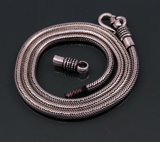 Vintage design 925 sterling silver handmade snake chain, screw chain, pendant chain, excellent oxidized silver necklace tribal jewelry ch68 - TRIBAL ORNAMENTS