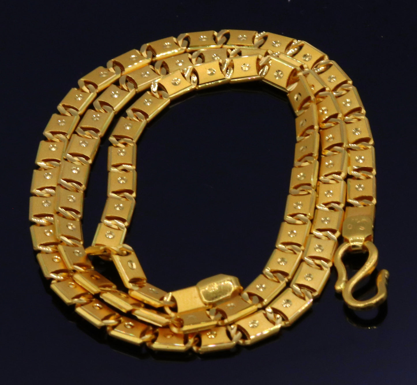 Indian Handmade 22karat yellow gold fabulous nawabi chain men's women's necklace 20 inches unisex designer jewelry - TRIBAL ORNAMENTS