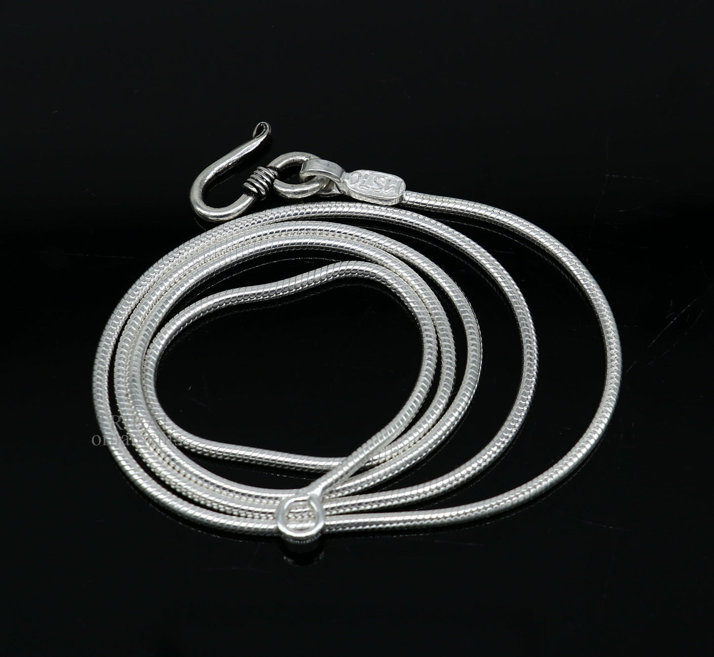 Solid sterling silver handmade snake chain pendant chain, necklace chain, oxidized silver chain trendy style jewelry ch141 - TRIBAL ORNAMENTS