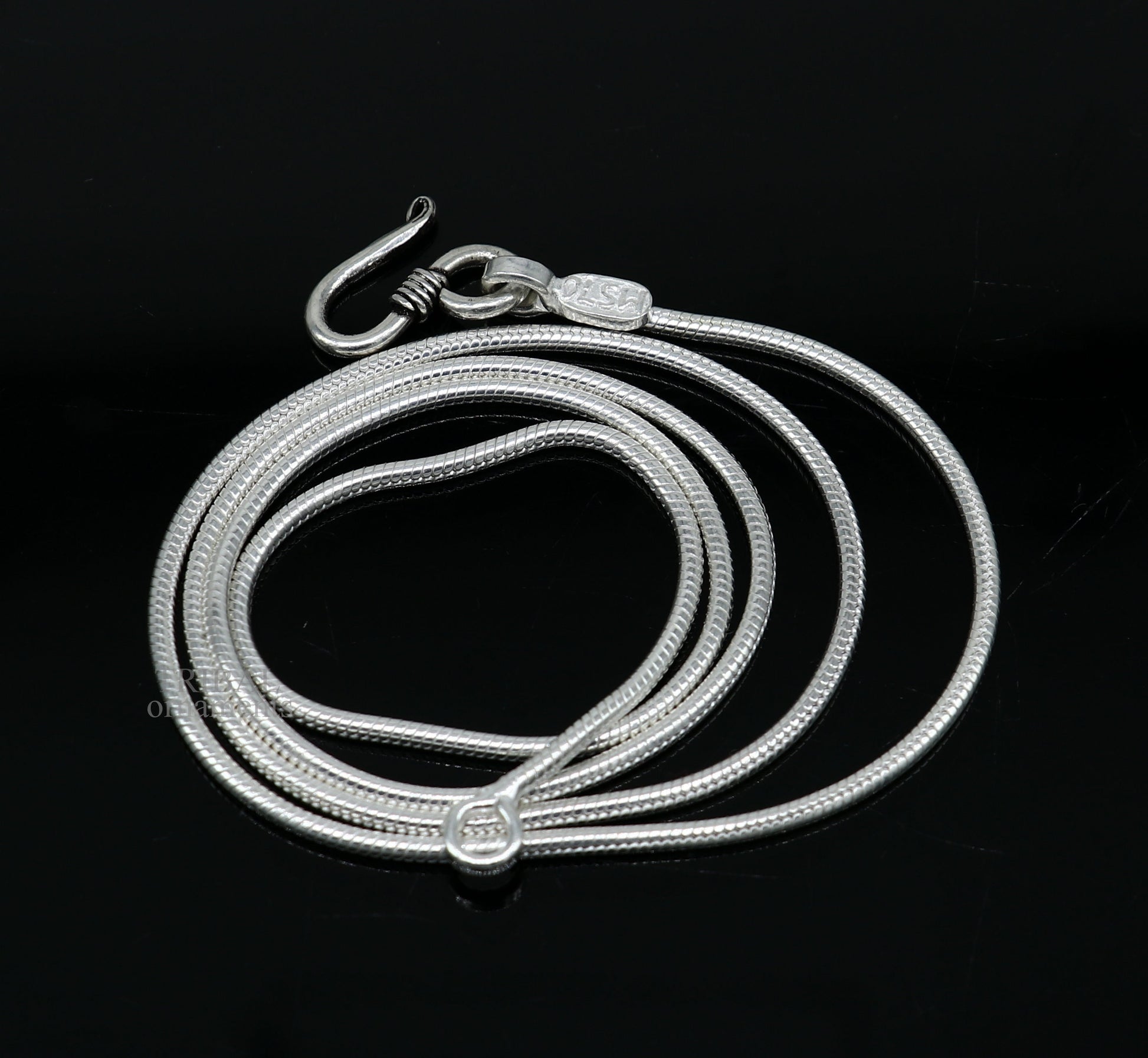 Solid sterling silver handmade snake chain pendant chain, necklace chain, oxidized silver chain trendy style jewelry ch141 - TRIBAL ORNAMENTS