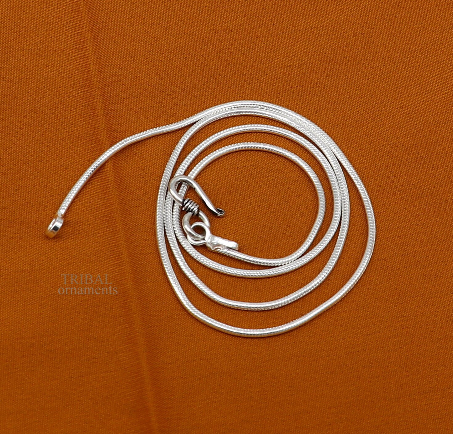 Solid sterling silver handmade snake chain pendant chain, necklace chain, oxidized silver chain trendy style jewelry ch141 - TRIBAL ORNAMENTS