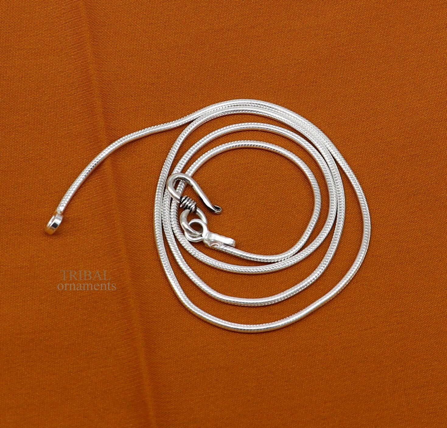 Solid sterling silver handmade snake chain pendant chain, necklace chain, oxidized silver chain trendy style jewelry ch141 - TRIBAL ORNAMENTS