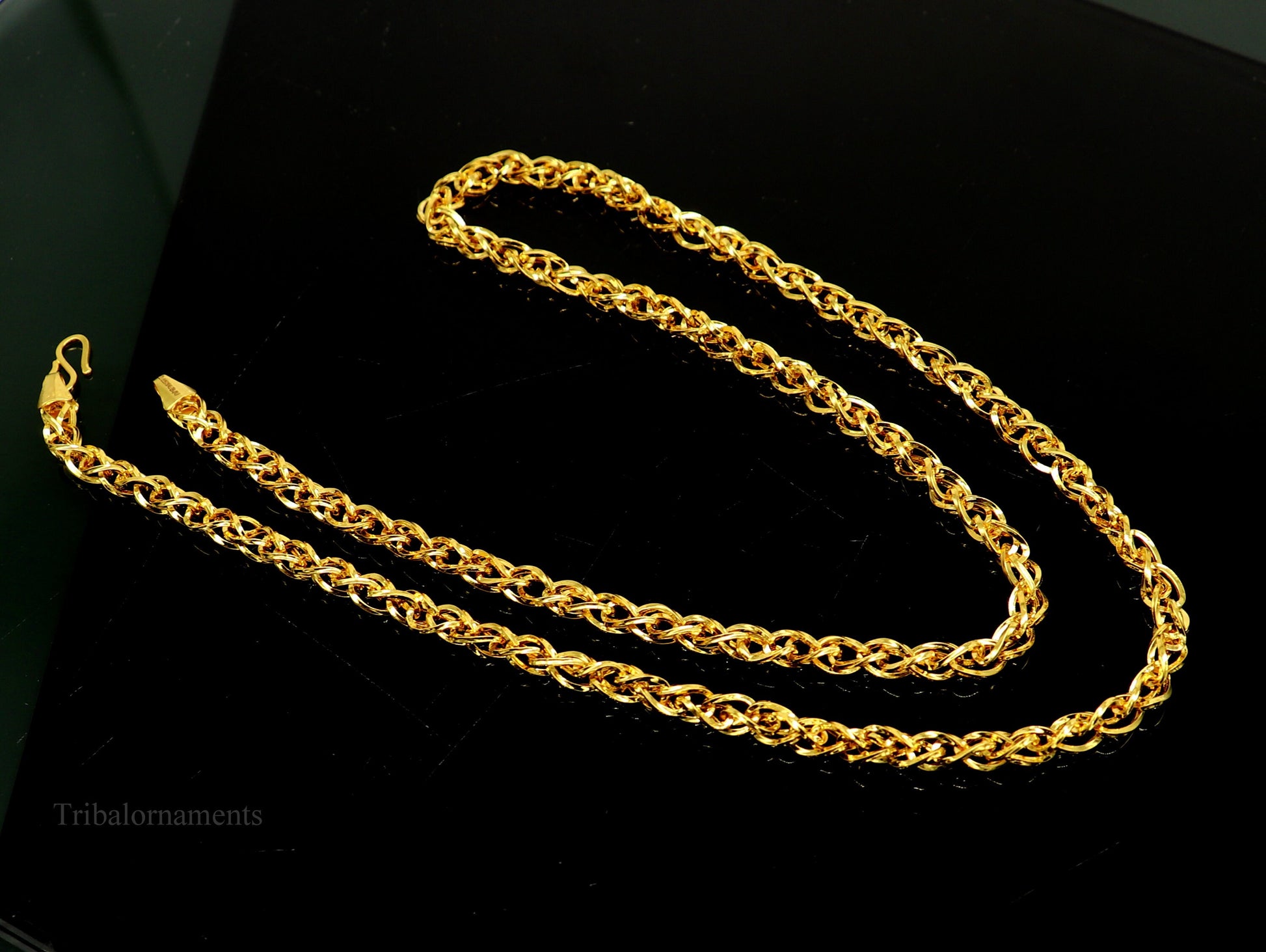 Stylish design Handmade 22karat yellow gold fabulous fox tail chain men's women's necklace unisex designer jewelry ch503 - TRIBAL ORNAMENTS