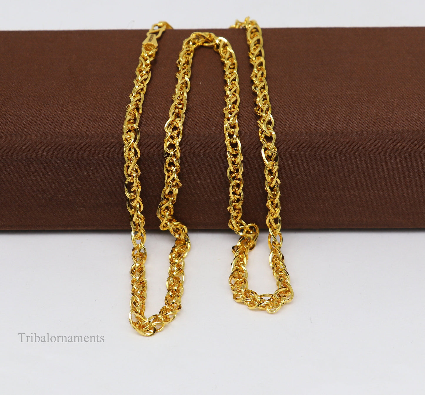 Stylish design Handmade 22karat yellow gold fabulous fox tail chain men's women's necklace unisex designer jewelry ch503 - TRIBAL ORNAMENTS