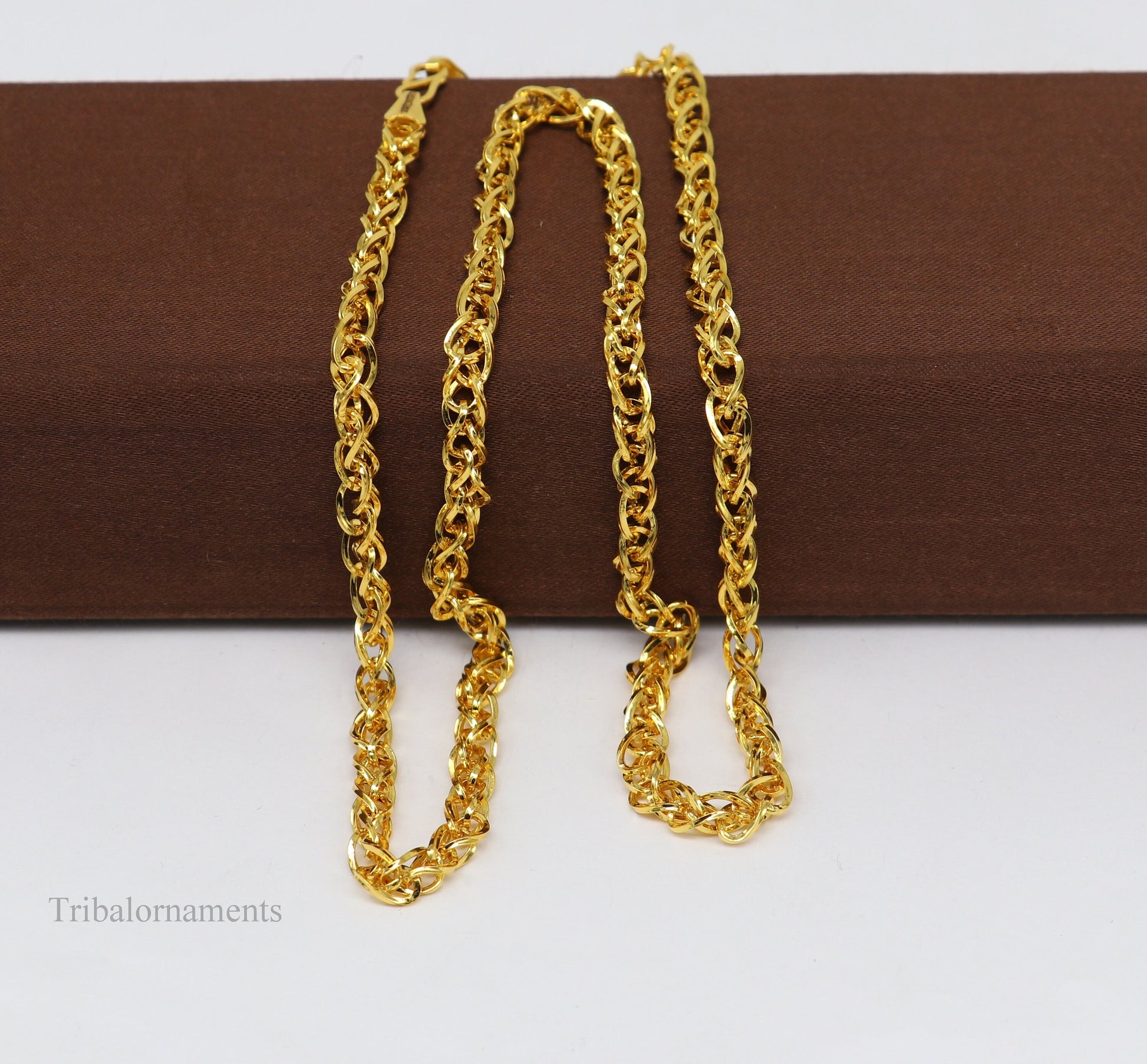 Stylish design Handmade 22karat yellow gold fabulous fox tail chain men's women's necklace unisex designer jewelry ch503 - TRIBAL ORNAMENTS