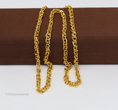 Stylish design Handmade 22karat yellow gold fabulous fox tail chain men's women's necklace unisex designer jewelry ch503 - TRIBAL ORNAMENTS