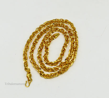 Stylish design Handmade 22karat yellow gold fabulous fox tail chain men's women's necklace unisex designer jewelry ch503 - TRIBAL ORNAMENTS