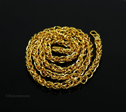 Stylish design Handmade 22karat yellow gold fabulous fox tail chain men's women's necklace unisex designer jewelry ch503 - TRIBAL ORNAMENTS