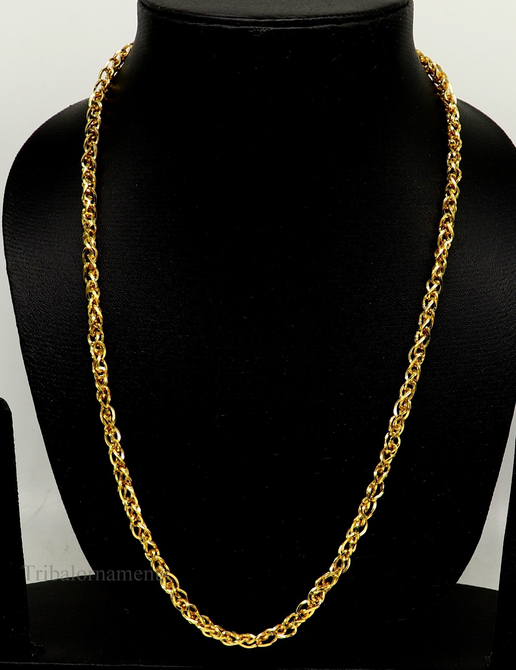Stylish design Handmade 22karat yellow gold fabulous fox tail chain men's women's necklace unisex designer jewelry ch503 - TRIBAL ORNAMENTS