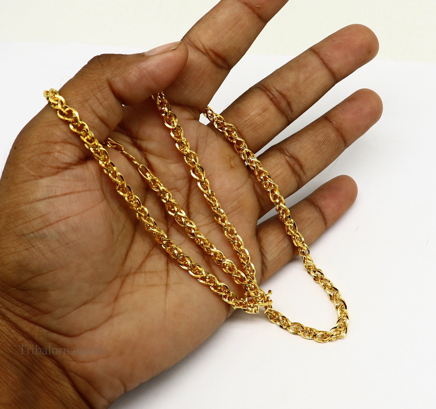 Stylish design Handmade 22karat yellow gold fabulous fox tail chain men's women's necklace unisex designer jewelry ch503 - TRIBAL ORNAMENTS