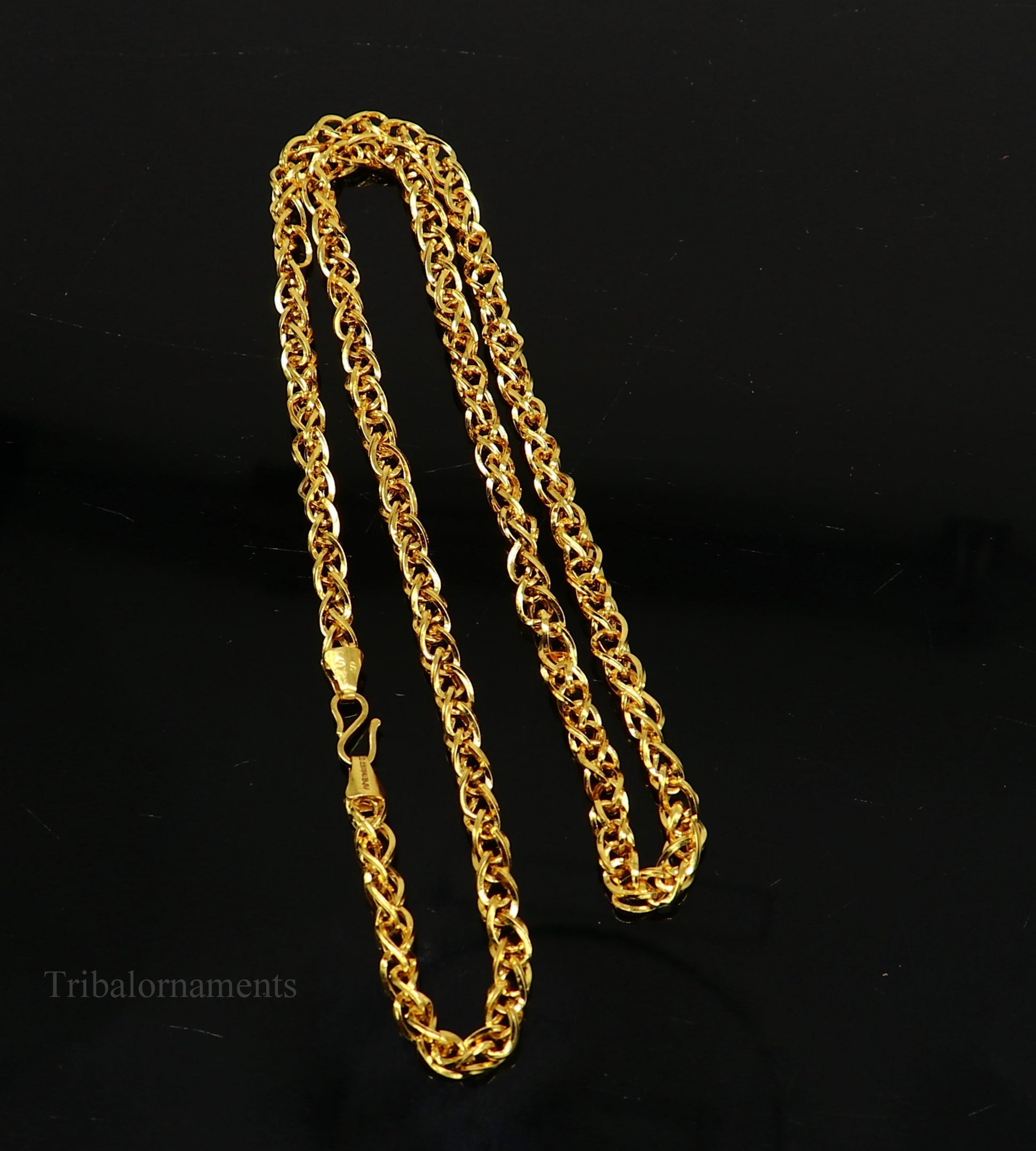 Stylish design Handmade 22karat yellow gold fabulous fox tail chain men's women's necklace unisex designer jewelry ch503 - TRIBAL ORNAMENTS